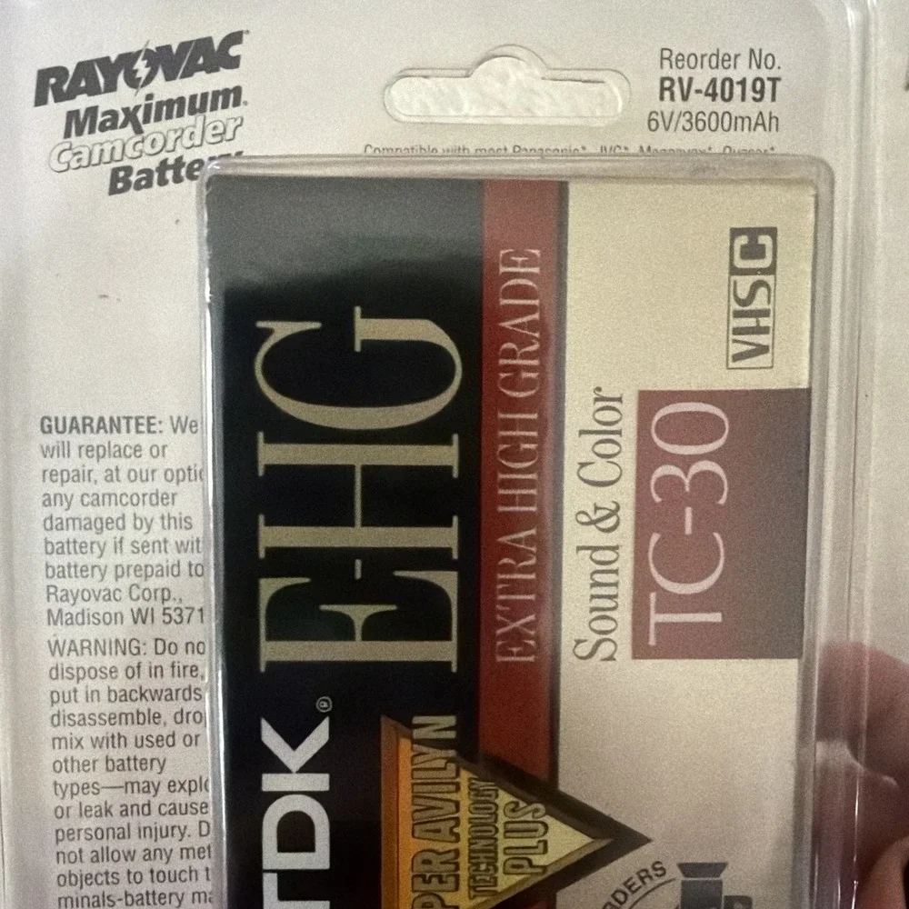 Rayovac Camcorder Battery RV-4019T 6V/3600mAh New Panasonic JVC Qasar Magnavox